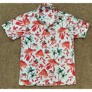 Bad‎ Birdie Mens Golf Polo Shirt Blue Tropical Print Size Large